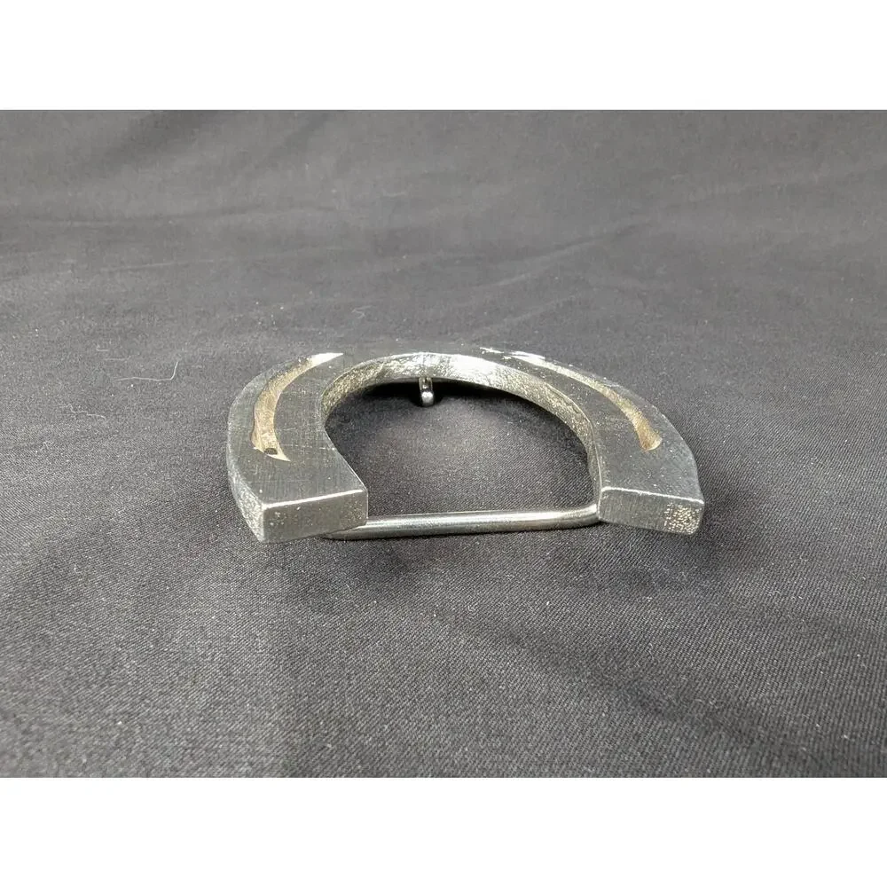 Vintage Horseshoe Belt Buckle Western Style Cast Metal Rustic Accessory Good